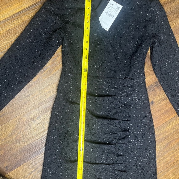 Zara Blogger's Favorite Black Textured Weave with Ruffle Little Black Dr… - Picture 11 of 12